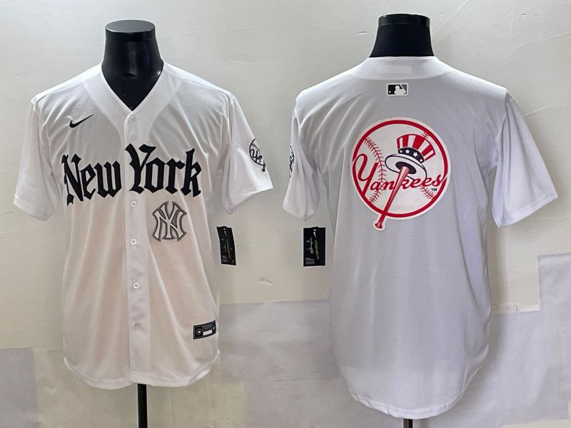 Men 2025 New York Yankees Blank White Five generations Joint Name Nike MLB Jersey style 99
